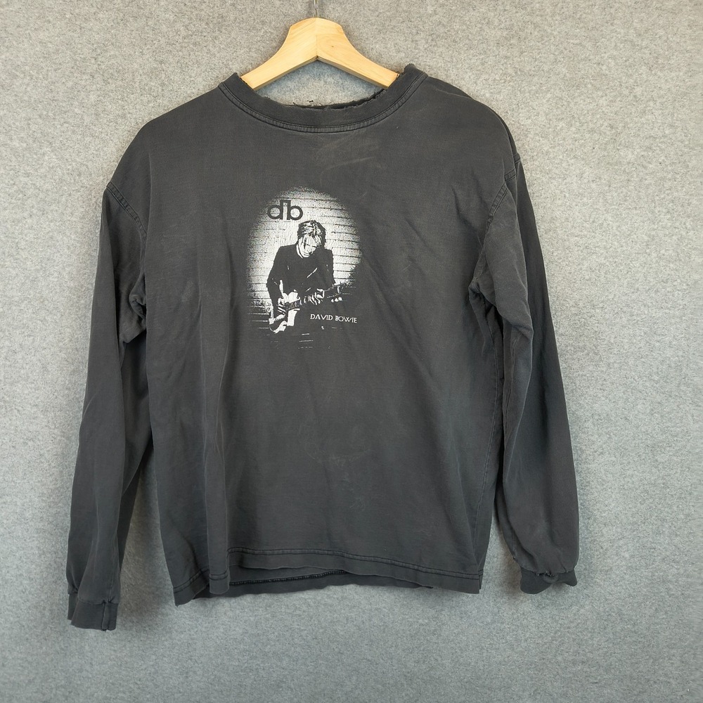 Vintage‎ David Bowie Shirt Mens XL Concert Long Sleeve Acme Australia Distressed